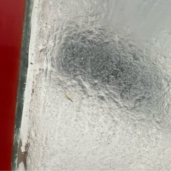 Vintage Postmodern Memphis Style Red Clear Art Glass Vase and Metal Stand - Picture 9 of 14